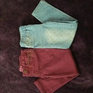 Bundle 2 pairs Cat & Jack Jeggings size 5 girls